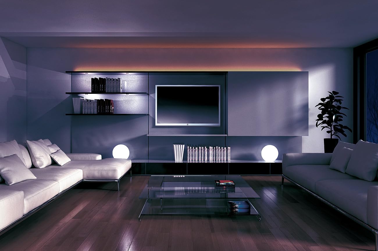 Luminea Home Control WLAN Akku Leuchtkugel: 2er-Set WLAN-Akku-Leuchtkugeln, RGBW-LEDs, App, 576 lm, IP54, Ø 30 cm (Leuchtkugel RGBW, Kugelleuchte außen LED, Ball)
