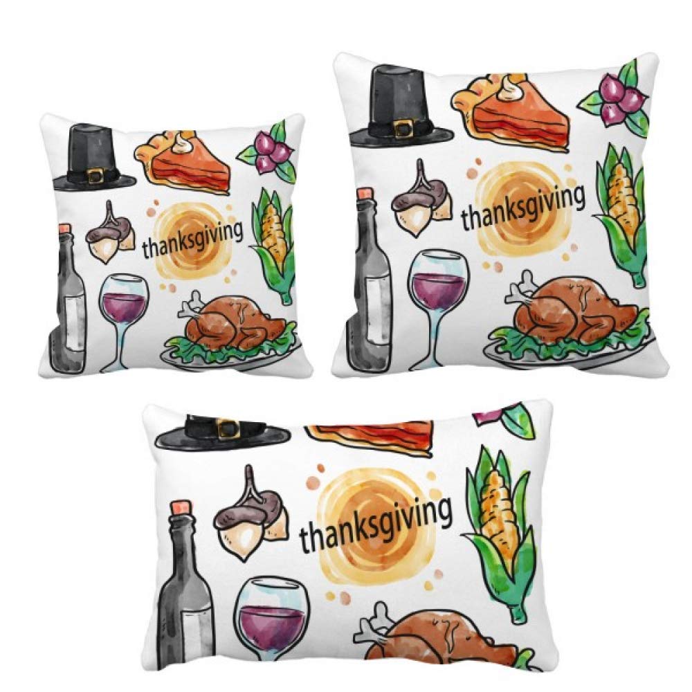 Coussin Thanksgiving aquarelle confortable pour soulager le dos sur le canapé