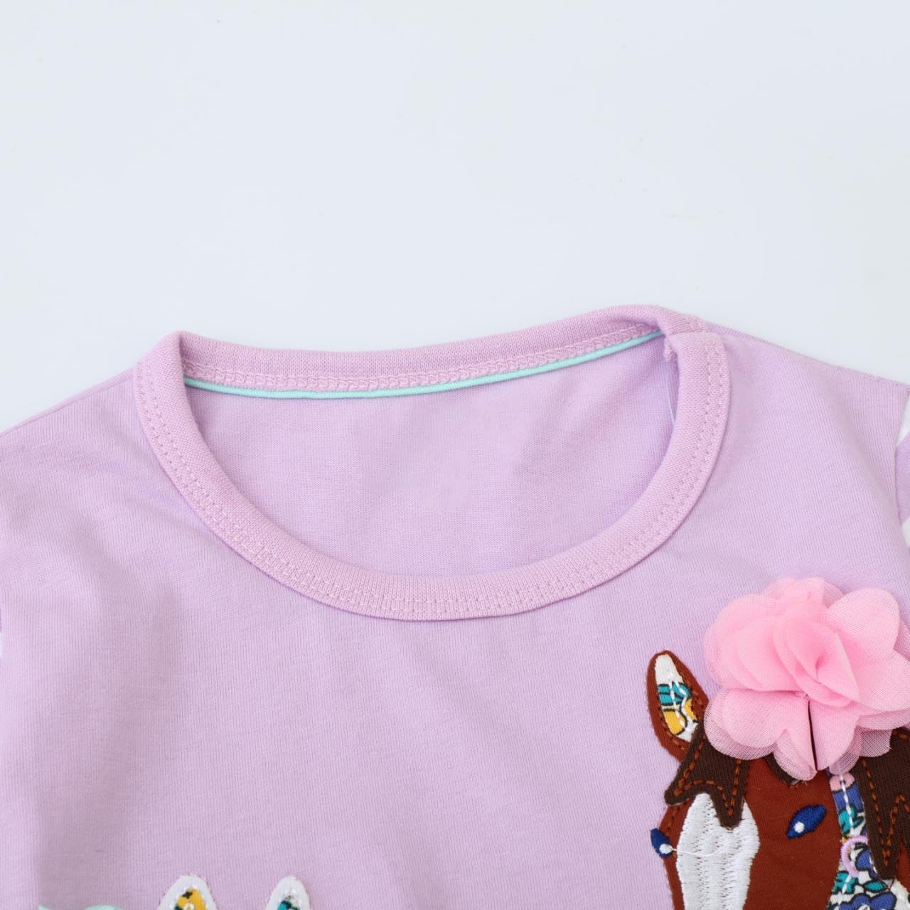 Hongshilian Girls Cartoon Dress Applique Party Dresses Casual Jersey Cotton Long-Sleeved - Image 4