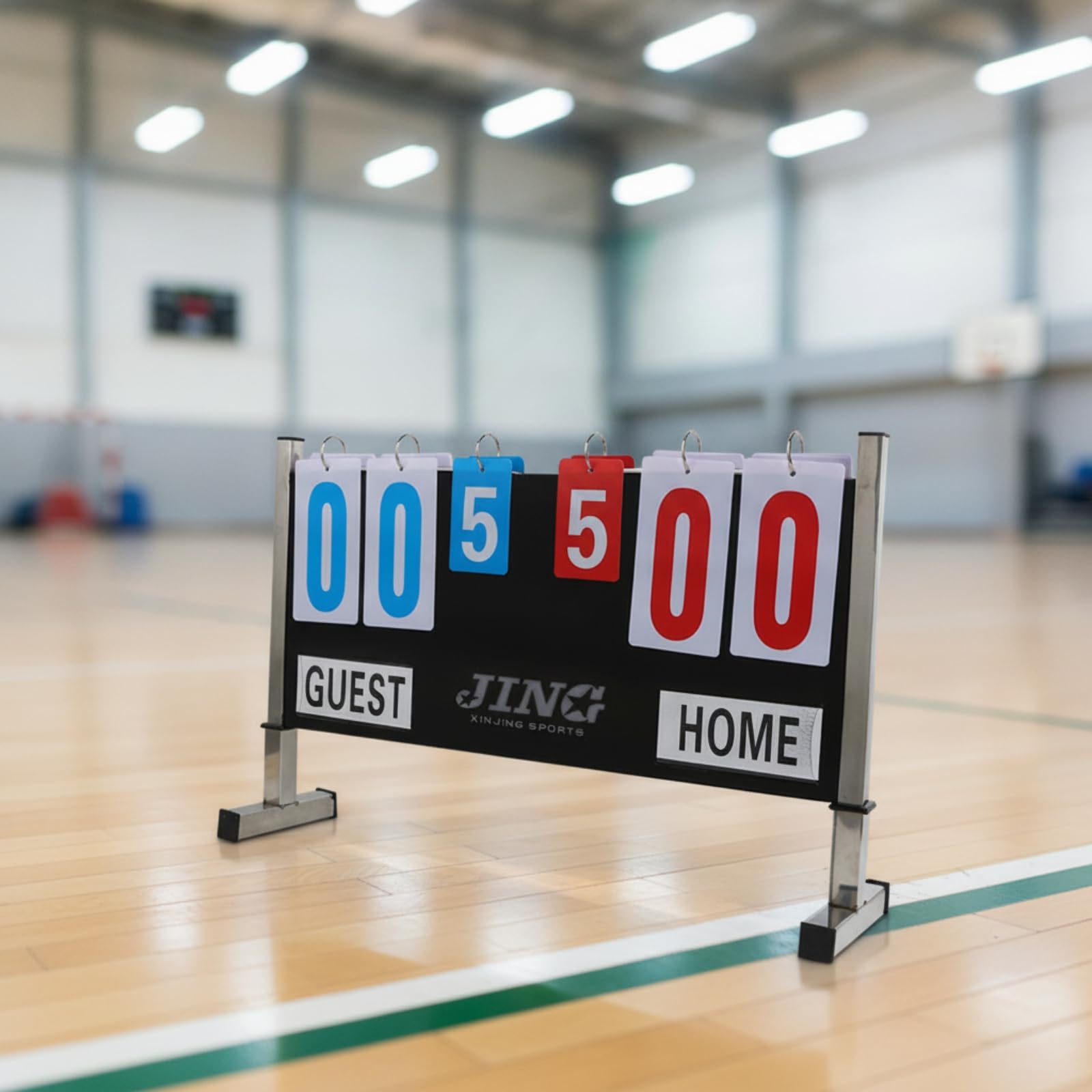 Tabellone Segnapunti Sportivo Manuale Pavimento Tabellone Punteggio Segnapunti da Terra Numeri Extra Grandi Facili da Vedere Piedi Base Stabili Metallo Adatto per Palestre Scuole Tornei Partite