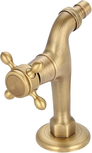 Miniatura 2 de Grifo de agua para lavadora, grifo de latón G12 sin fugas montado en la pared, mango de cruz simple, grifo de agua fría antigua (grifo de agua larga)