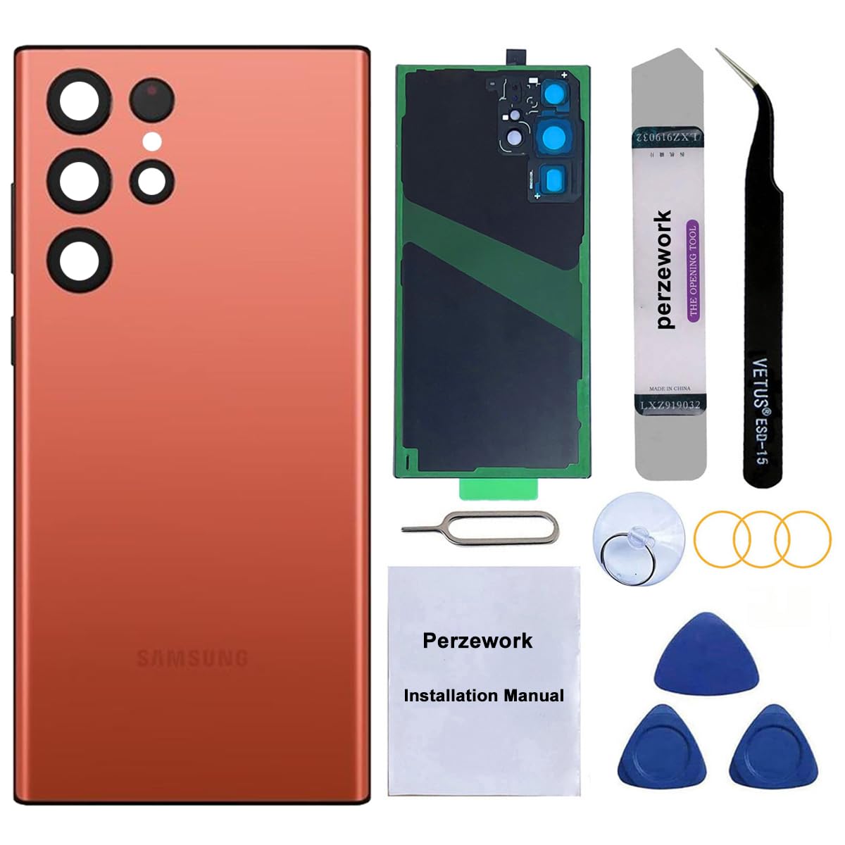 Amazon.com: Perzework Rear Back Glass Replacement for Samsung