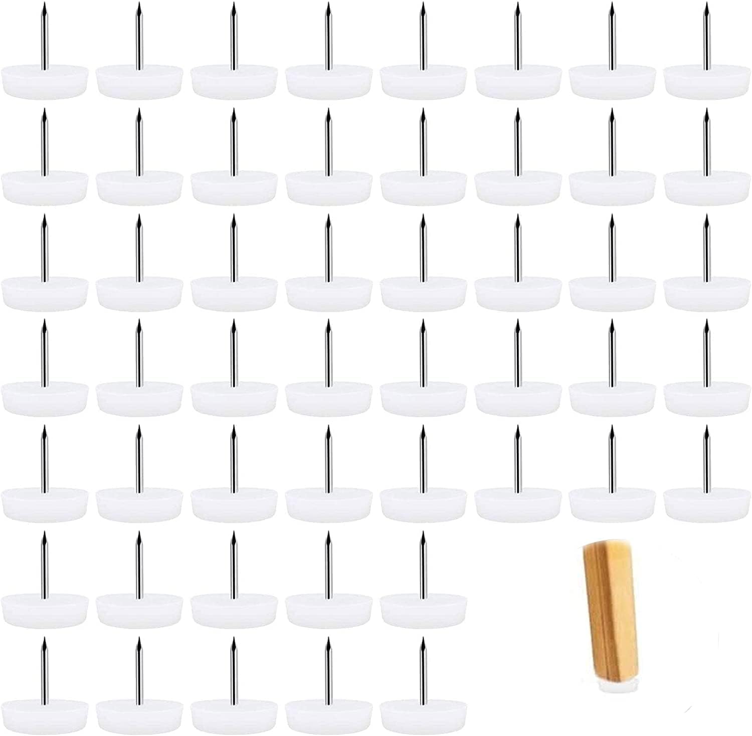 MKB 50 Pcs Furniture Feet Nails Nylon Plastic Chair Leg Floor