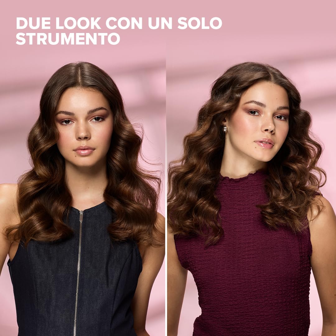 Bellissima Imetec Ricci&Curl HD – Ferro Arricciacapelli per Ricci e Onde in un Gesto, Rotazione Automatica Bidirezionale & Ion Ceramic, Capelli Luminosi Senza Crespo