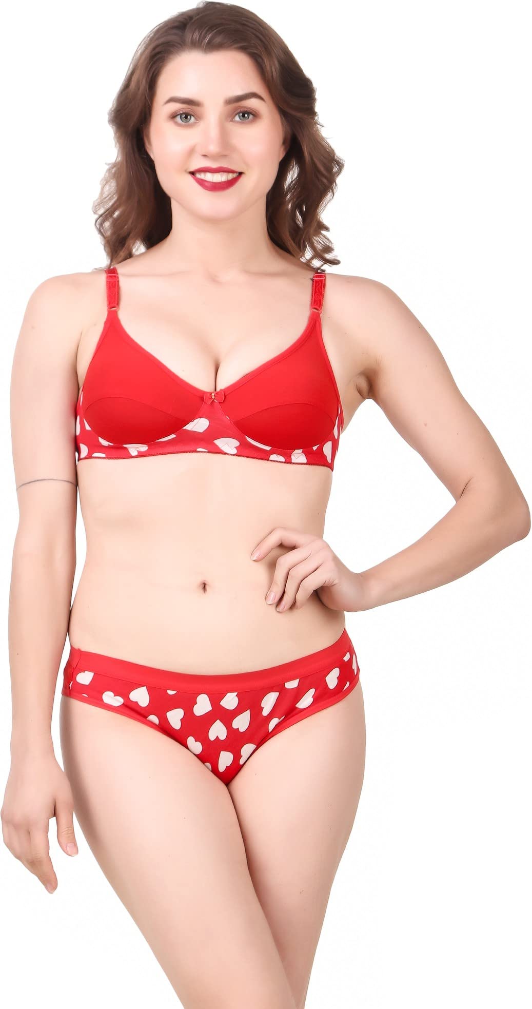 Women Stylish Cotton Bra and Underwear Set (DIL Sets_Red_30pt)-picture-24