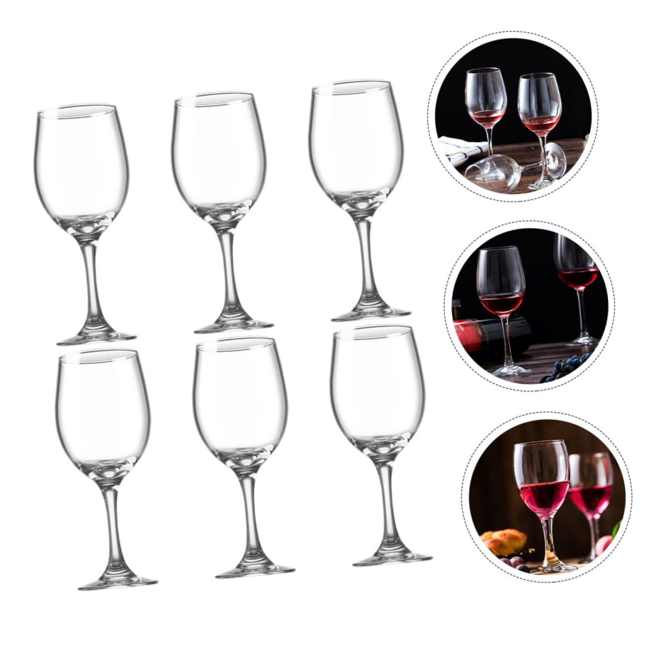 PRETYZOOM Copas de Vino de Cristal 6 Piezas 5ml para Uso Doméstico | Juego de Vidrio, Forma Elegante y Distintiva, Acabado Artesanal, para Bar y Celebraciones