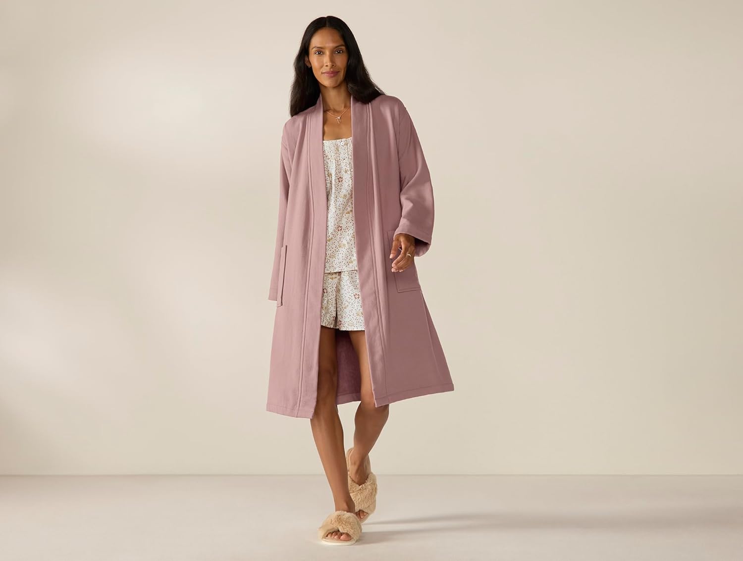 Coyuchi Organic Cotton Robe Unisex | Lightweight Breathable Terry | Soft Absorbent Sustainable Bathrobe - Image 5