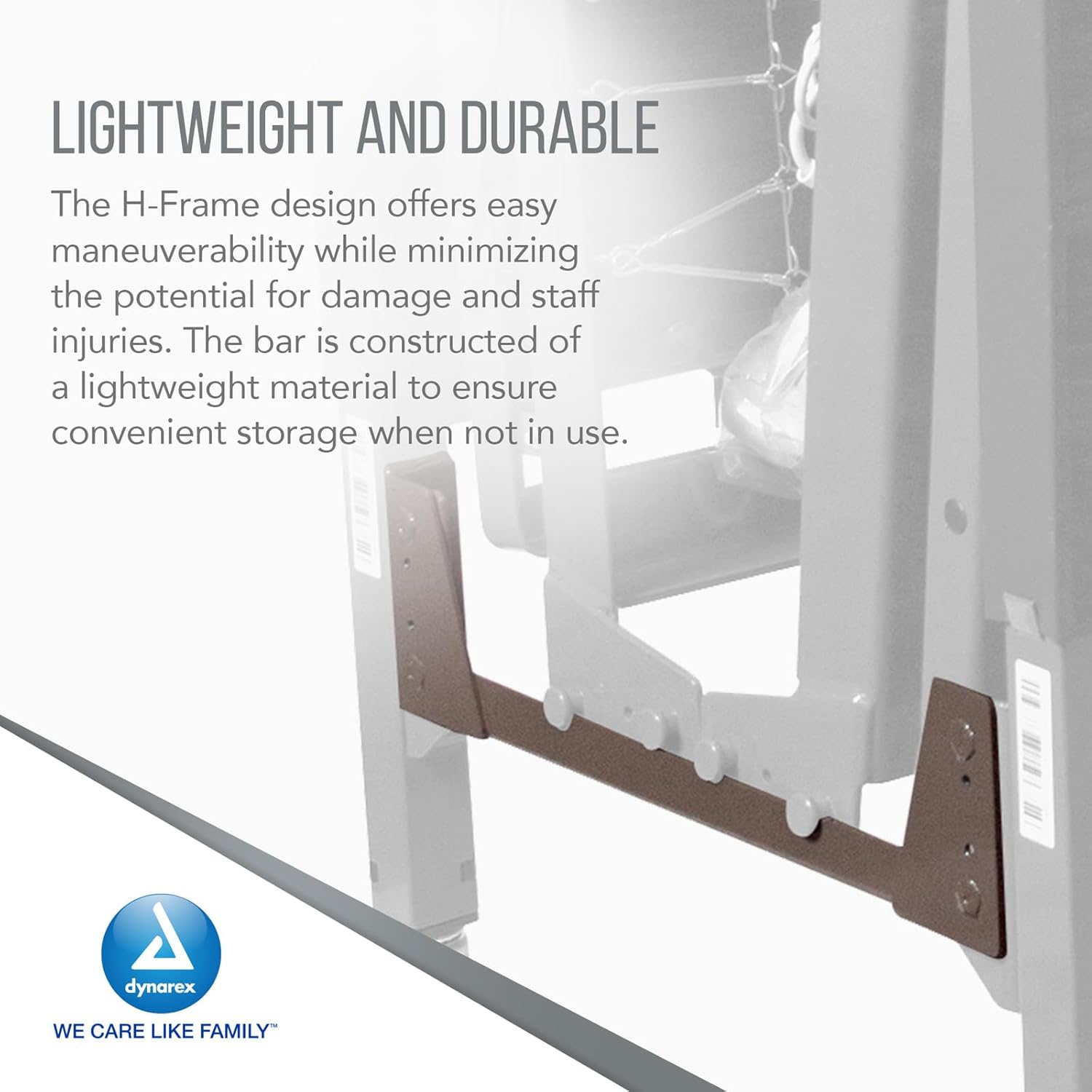 Dynarex 10407 Transport Bar, 17.95" Length, 4.49" Height