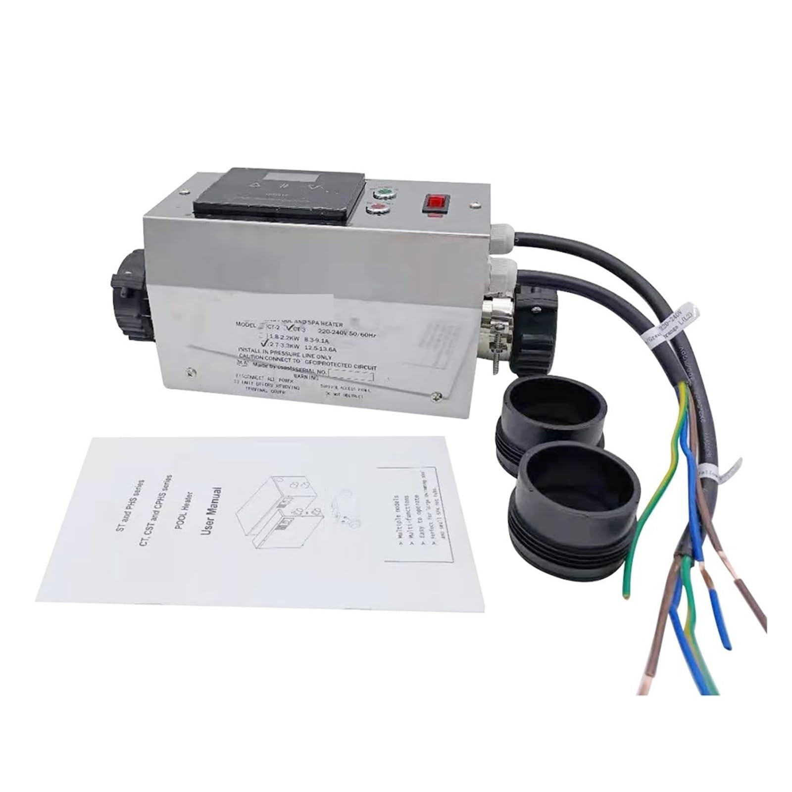 Podgrzewacz wody, 3KW podgrzewacz basenowy elektryczny basen i wanna SPA ogrzewanie wody termostat akcesoria do basenów