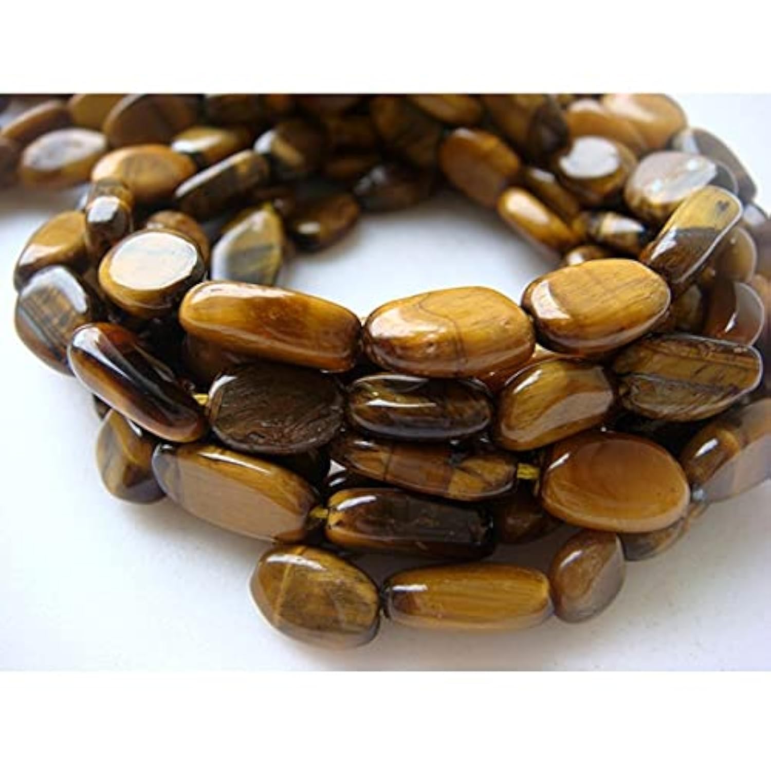 Tigers Eye Oval Nuggets 9mm LKBEADS pour création bijoux