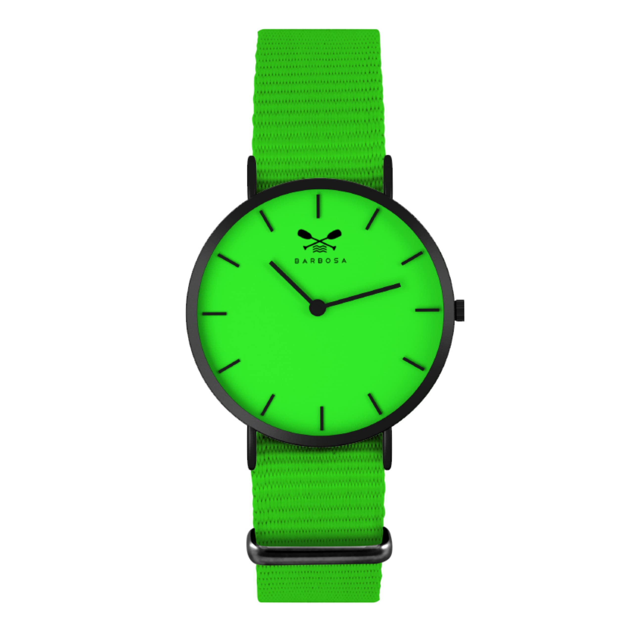 Barbosa - Orologio Sportivo Slim - Cinturino in Nylon Fluo - Swatch Minimale - Unisex