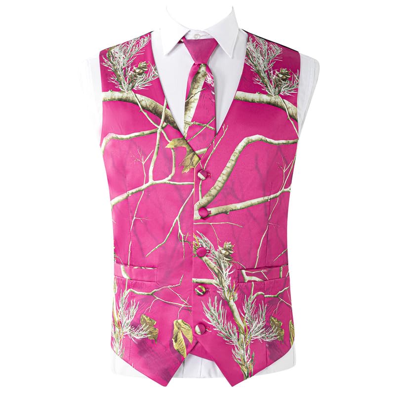 HBDesign Hot Pink 3 Piece Camo Suit for Men Wear Semi Casual Scenes Like Friends Gatherings4