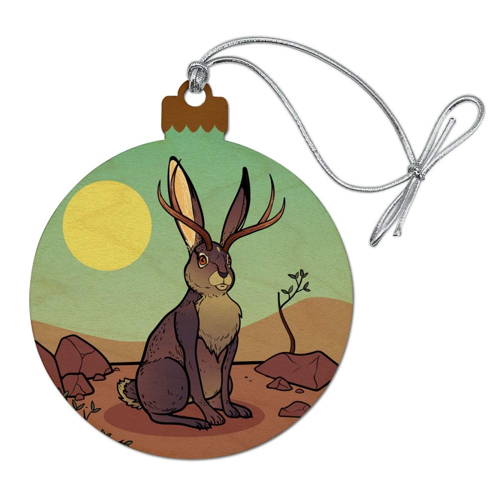 GRAPHICS & MORE Cartoon Jackalope Wood Christmas Tree Holiday Ornament