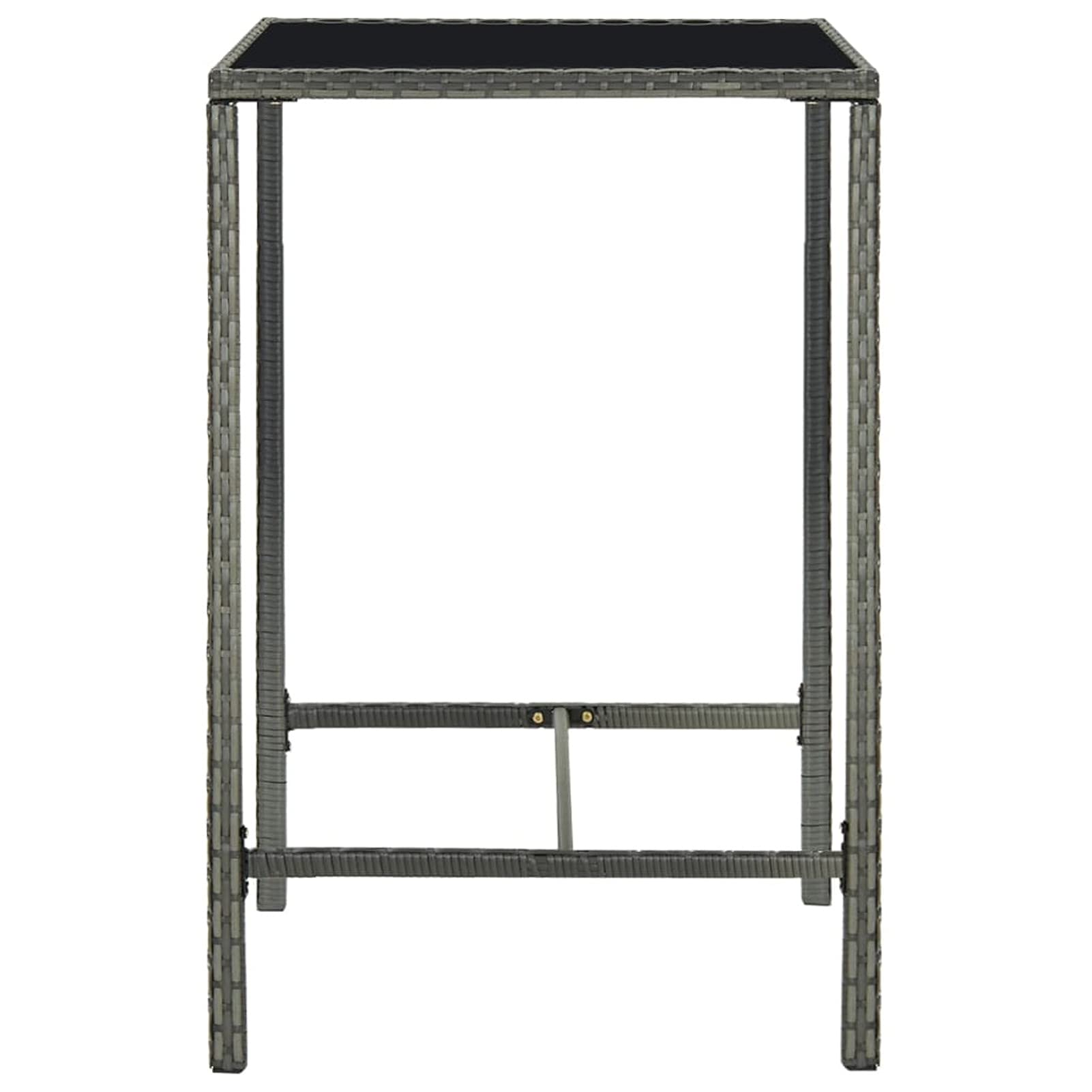 Tidyard Set Bar da Giardino 3/5/7 pz in Acciaio e Polyrattan, Tavolo e Sedie da Bar Alti da Giardino in Polyrattan Acciaio, Tavolo Vetro e 2/4/6 Sedie con Braccioli per Esterno