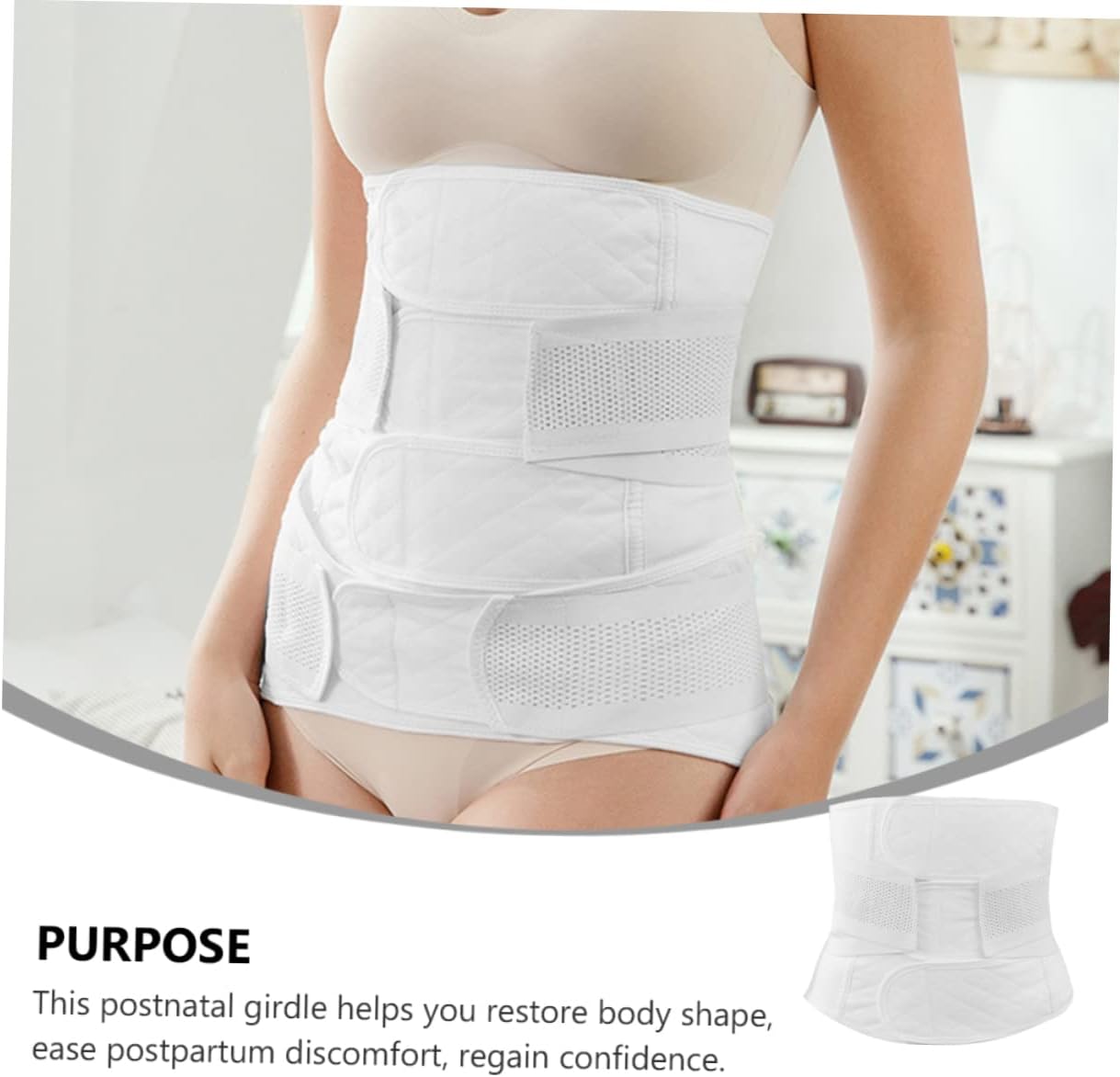 Gauze Belly Band Postpartum Belly Wrap Maternity Support Belt Waist Girdle White