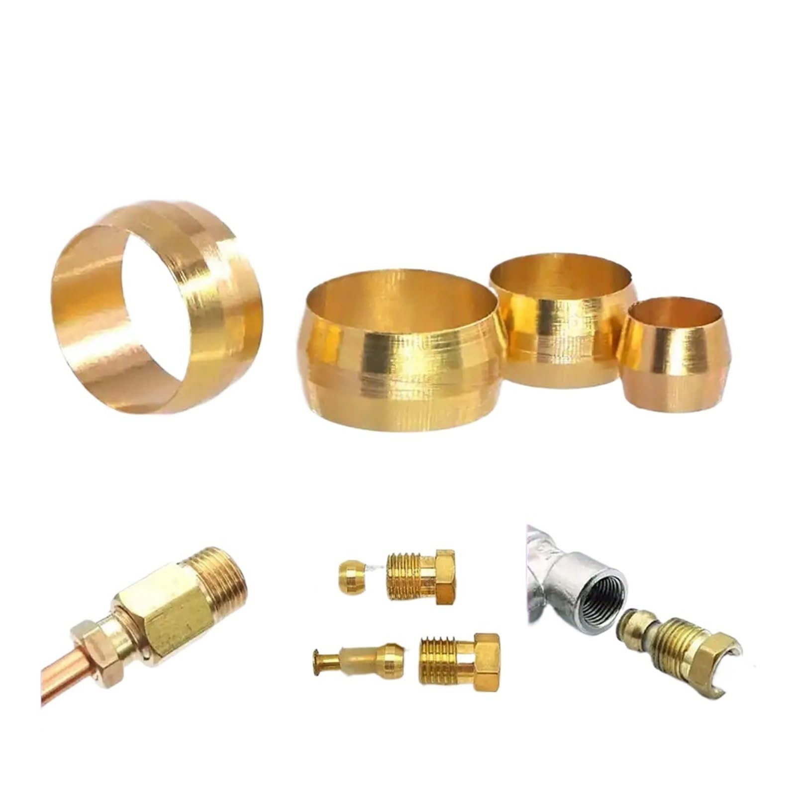 Manguitos de compresión de latón de 5/16" y Accesorios de compresión de latón(Pack of 250)