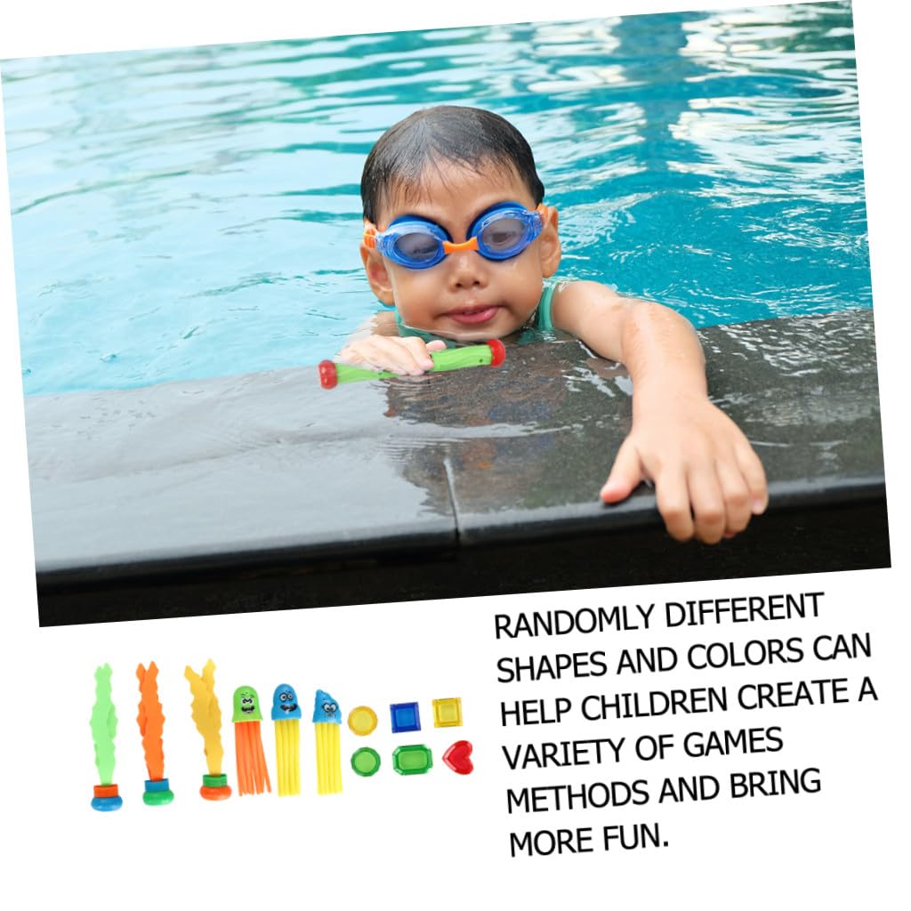 POPETPOP 21pièces Jeu De Jouets Plongée Garçon Fille avec Bâtons Anneaux Et Algues Colorés pour Piscine Extérieur pour Apprentissage Et Jeux Aquatiques