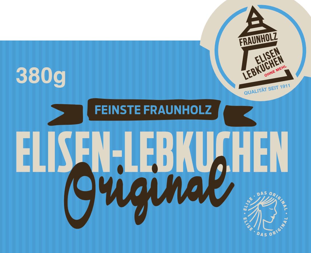 Lebkuchen - original Nürnberger Mandel Elisen- - 45% Nussanteil - handgefertigte Qualität - prämierte Meisterhändler-Manufaktur (Dose Stickmuster - Inhalt: Lebkuchen gemischt - 380 Gramm)