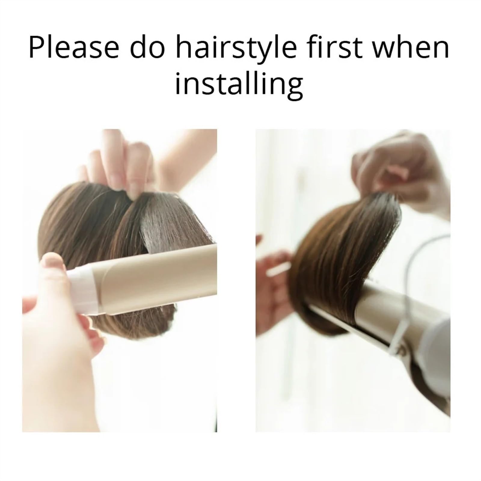 Clip in Pony Clip-in-Pony-Echthaar-Pony, 3 Clips in Schwarz, stumpf geschnittenes Fransen-Haarteil, natürlicher schwarz-blonder Pony, 8-Zoll-Clip-in-Haarverlängerungen Pony Haare(#2)