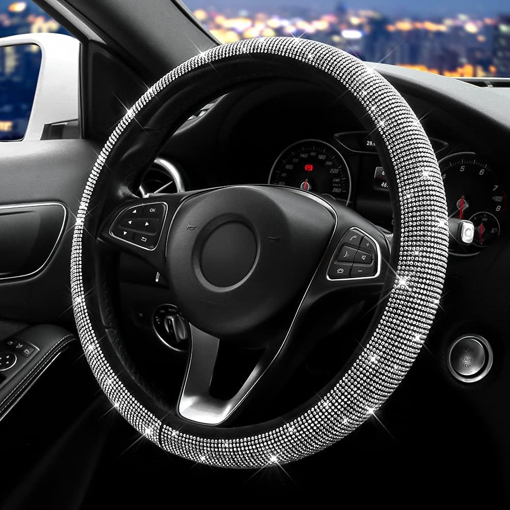 OTOSTAR Luxury Crystal Rhinestones Steering Wheel Cover