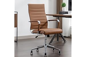 Modern Leather Desk Chair with Wheels