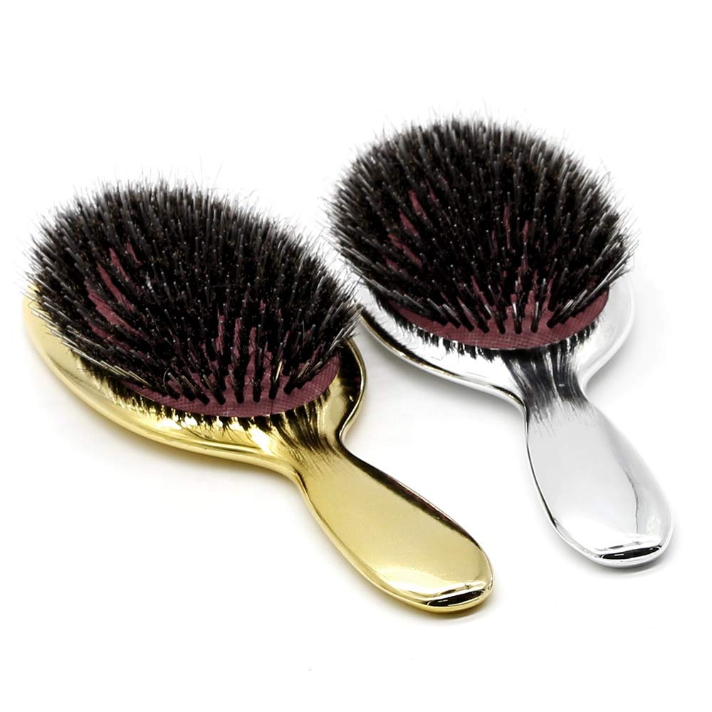 LAND OF MYTH - LOM1052 Premium Seri Oval Kürek Saç Açma Tarama Fırçası, Galvanik, Kaynak Saç Tarağı (Gold)