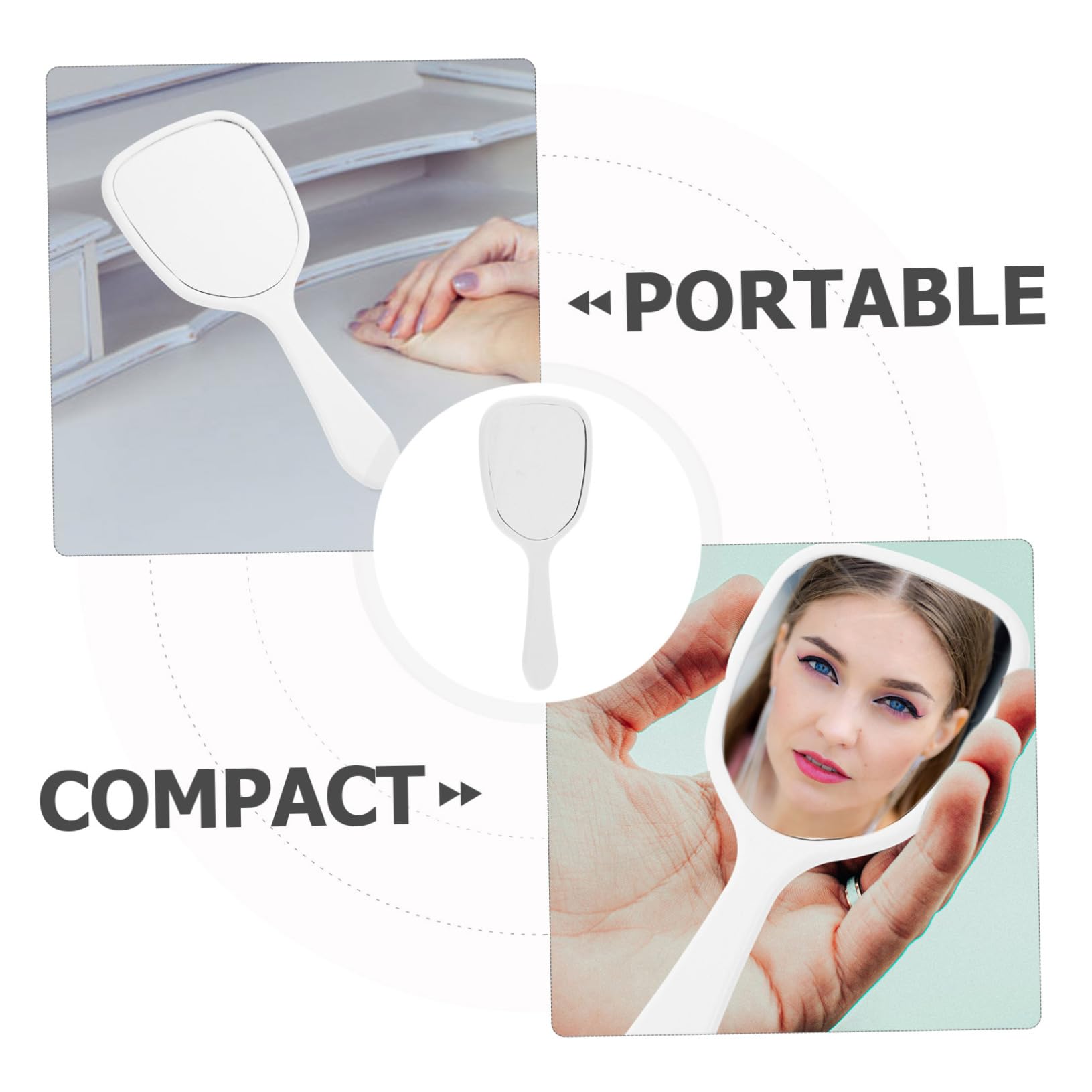 VALICLUD Miroir Cosmétique Portable de Poche 16 Pièces, Petit Modèle Blanc
