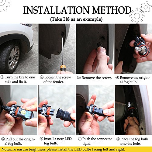 H11 Led Fog Lights Bulbs H8 Led Bulb 3000K Yellow 8000K Ice Blue Dual Colors Lamps H16 H9 Car Trucks 12V 30W Modification Replacement Bright Easy Installation 2Pcs【1797】 #TOP5