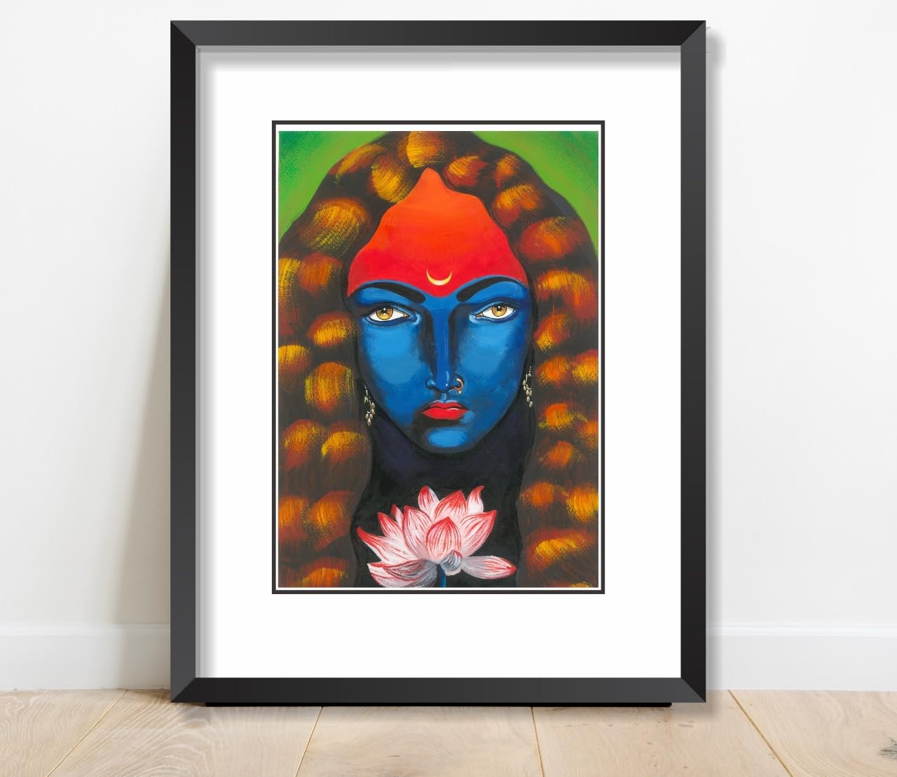 TBF Kalika | Original Handmade Painting, Premium Wall Decor, Large Size Painting, Handmade Painting With Frame, Painting For Wall Decoration | Comes With Certificate of Authenticity.