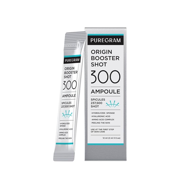PUREGRAM Origin Skin Booster Shot 300 Sérum em Ampola com Niacinamida e Ácido Hialurônico, 6 unidades de 2 mL