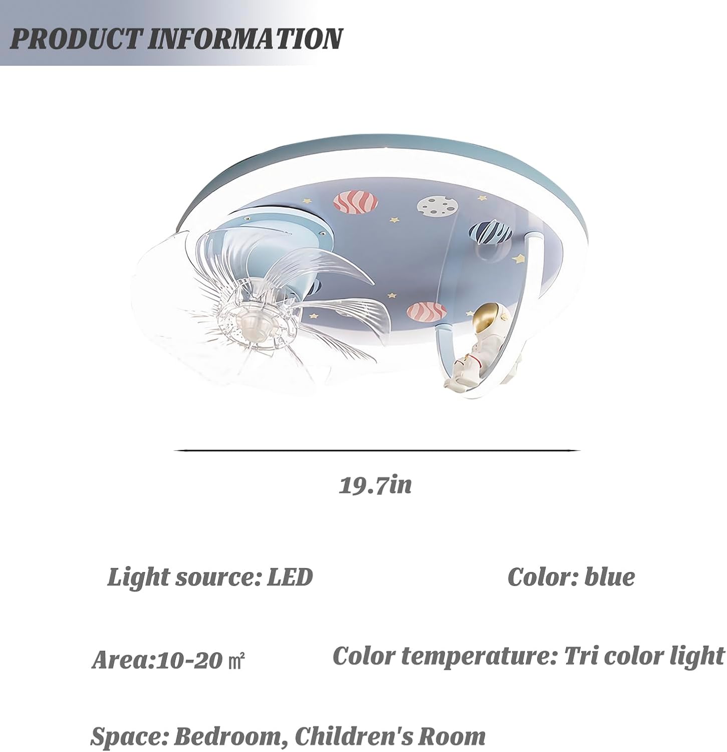 SOMINA LED Fan Lamp with Lighting Remote Control Modern Cartoon Design Creative Acrylic Lampshade for Living Room Bedroom Kids Room Nursery School