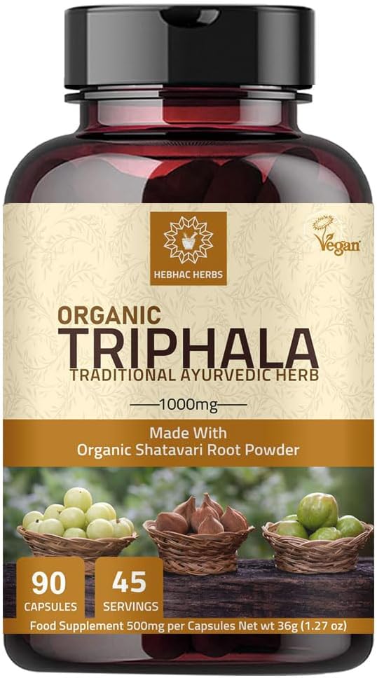 Triphala Capsules – Rich in Vitamin C & Antioxidants | with Goodness of Amla, Haritaki & Bibhitaki – 90 Capsules
