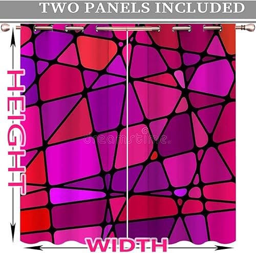 Miniatura 3 de Cortinas moradas para habitación, decoración de mosaico, cortina de privacidad para puerta de bebé, 63 pulgadas de ancho por 63 pulgadas de alto