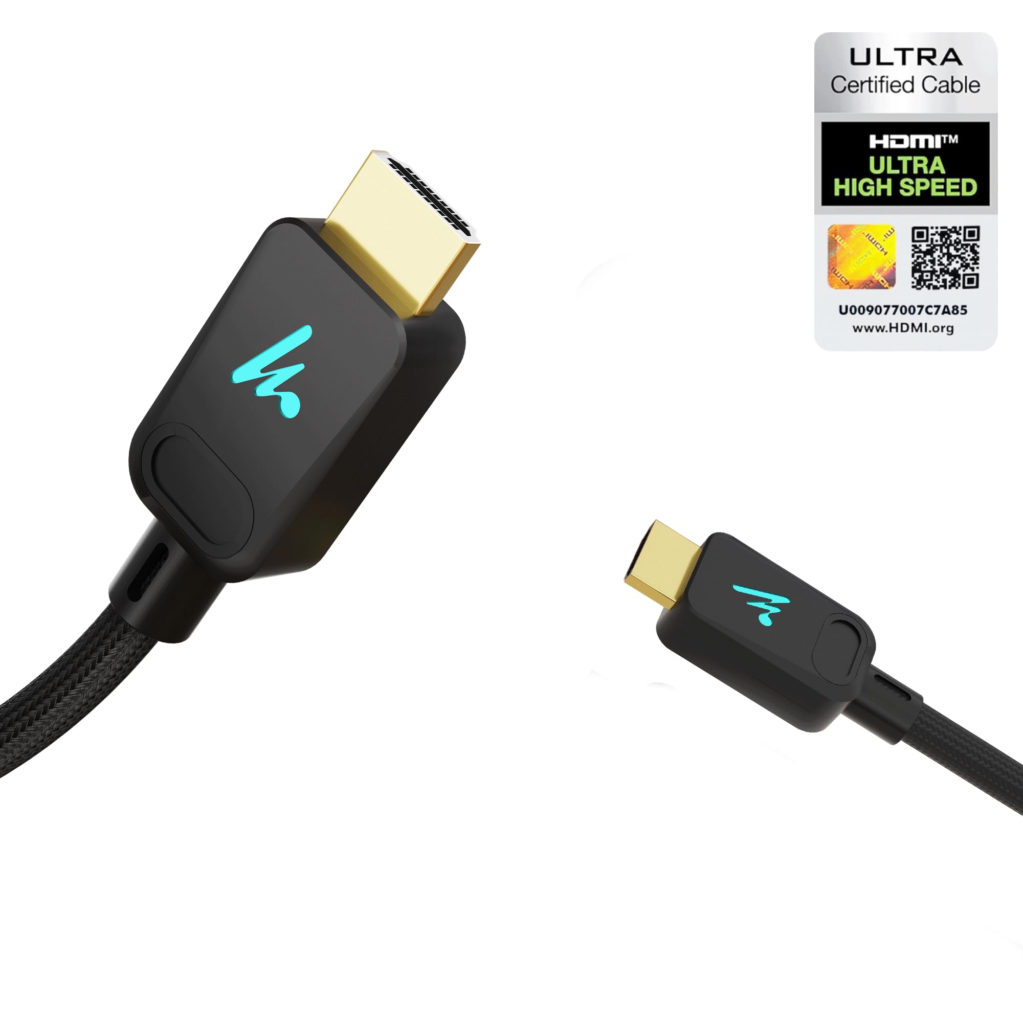 LED HDMI Cable V2.1 with Ethernet, 8k@60Hz, 4K@120Hz UHD Resolution, 1M braided, 48 Gbps transmission Ultra high Speed, HDR/HDR10/Dolby Vision, Dolby Atmos and DTS:X, Compatible with all HDMI Devices-image-45