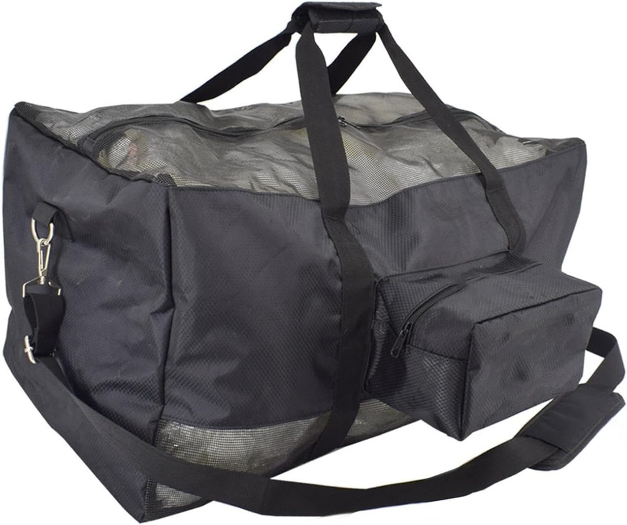 Scuba Snorkeling Mesh Dive Bag Carry Bag Lightweight for Sports Gear Multipurpose with Zipper and Pockets 66x35x35cm
