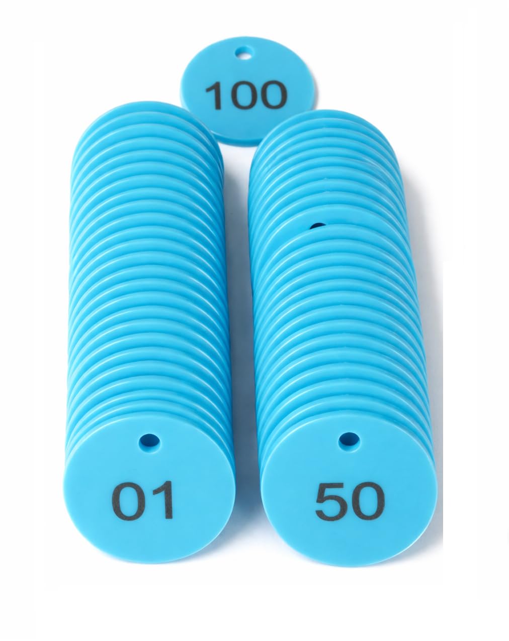 MOREL Blue Embossed Plastic Round Shape Token Coin with Hole USE for Shop, Board Games, Stores, School.|1 to 100 Numerical Embossed Coins.,?4 years and up-image-40