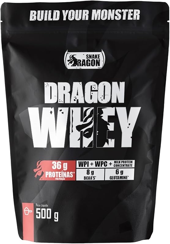 Dragon Whey (Vitamina de banana) Protein Isolado e Concentrado refil pouch 900g Hipertrofia