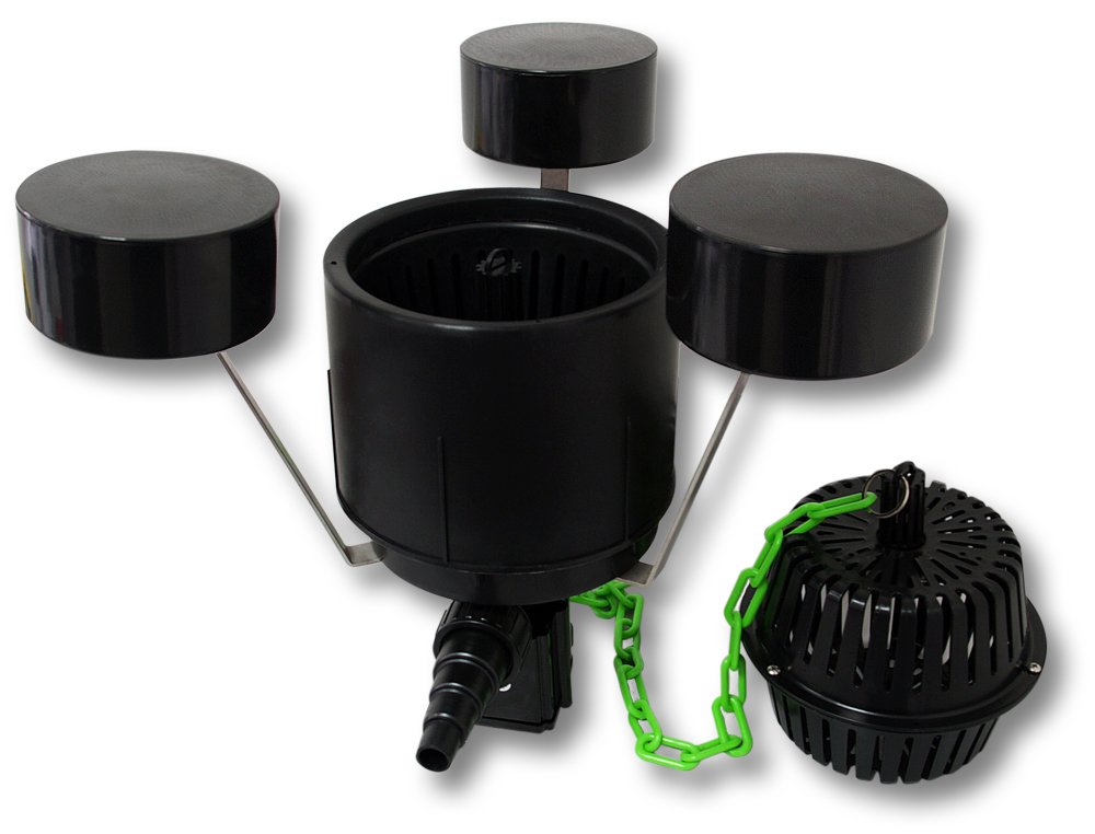 Wiltec Kit complet: CBF-550 Filtre de bassin jusqu'à 60000 L Biologique, NEO10000 pompe de filtration 10000l/h 80W, CUV-236 lampe uv UVC Clarificateur avec 36W, CSP-250 Écumeur 2500l/h 45W