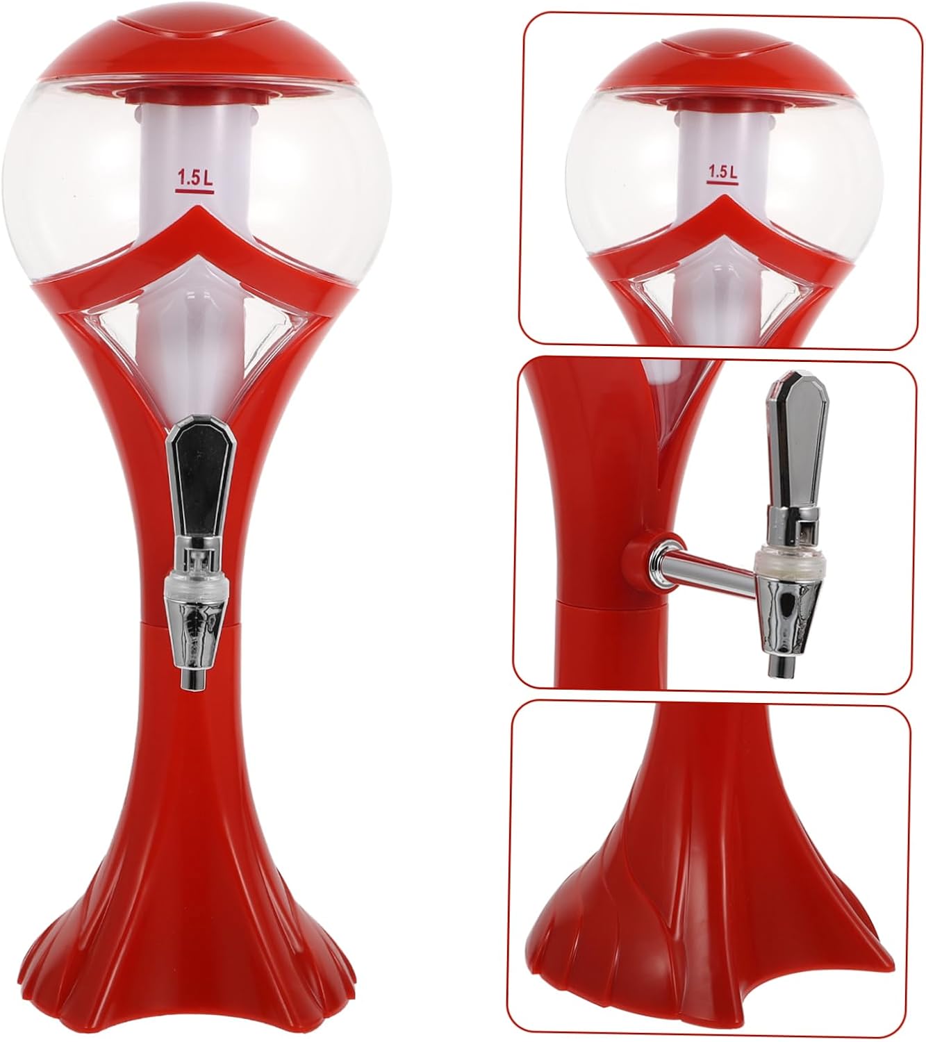 Unomor Luminous Beer Dispenser Tower Ice Column Beverage Dispenser for Parties for Juices and Beers for Gatherings