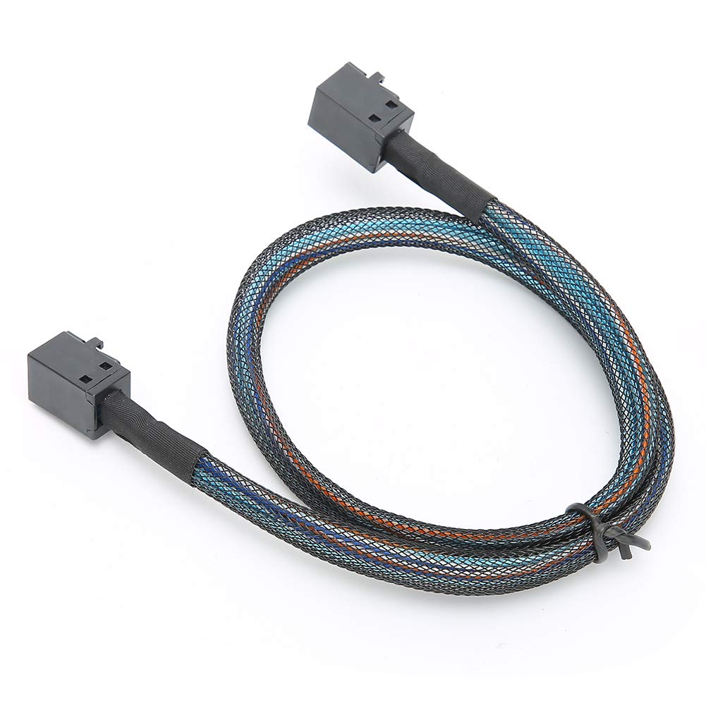 Mini SAS Kabel, 1Meter/0.5Meter SFF-8643 zu SFF8643 H0106 Server Kabel, 12 Gbit/s Nylon geflochtener SAS Festplatten Adapter Kabel Datenkabel(1m)