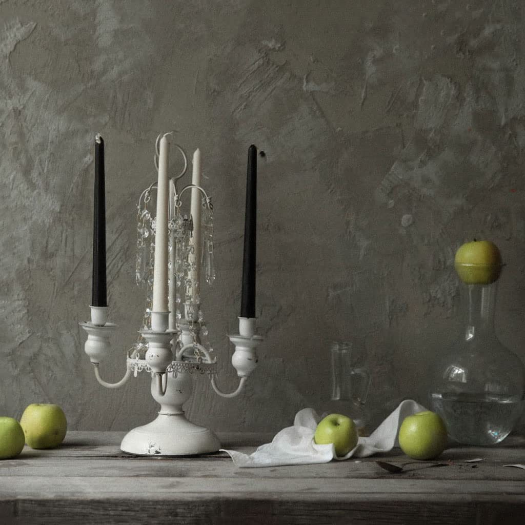 Candelabro nórdico Retro Blanco Puro con Colgante de Cristal para Mesa de Comedor, Ideal para Sala de Estar, Oficina y Banquetes.