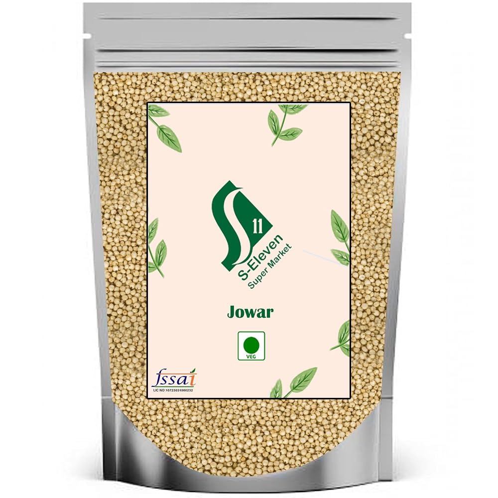 S Eleven Super Market Whole White Jowar Grains/Sorghum/Jonna (500 gm)