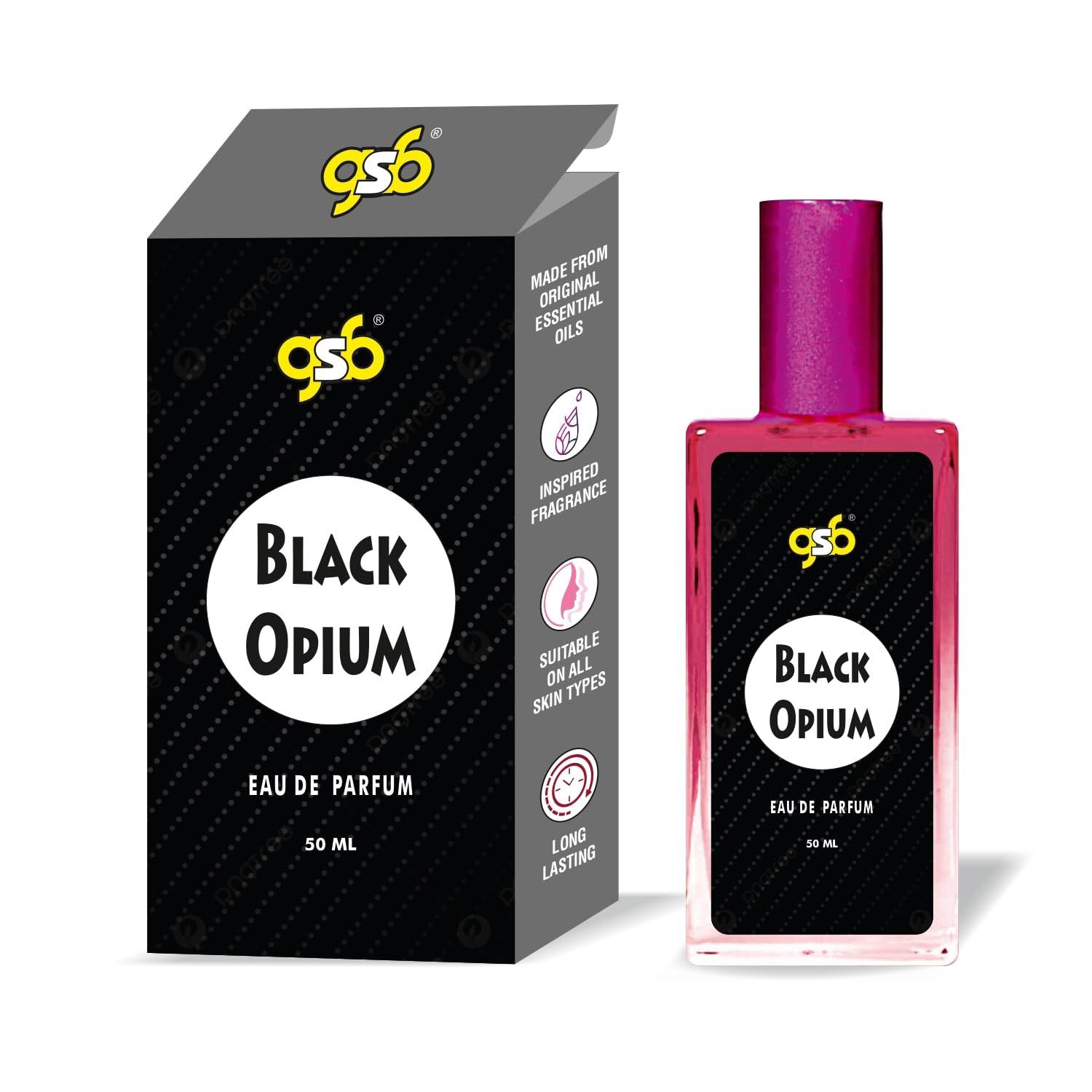 GSB Black Opium Eau De Parfum Inspired From Black Opium Ysl | Clone Fragrance | Designer EDP Spray For Men & Women | Luxury Perfume | Long Lasting | 50 ML