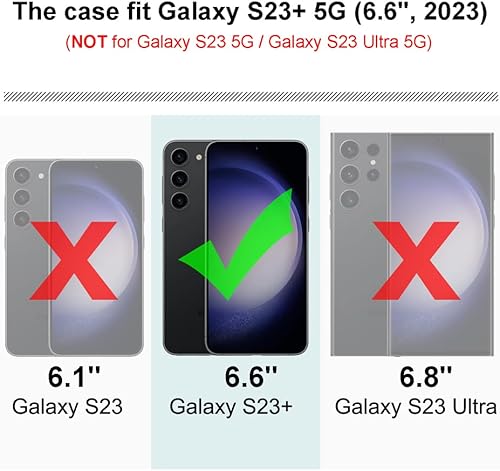 Miniatura 2 de SYONER Funda para Samsung Galaxy S23 Plus, a prueba de golpes, con soporte de anillo giratorio integrado + protector de pantalla de vidrio templado