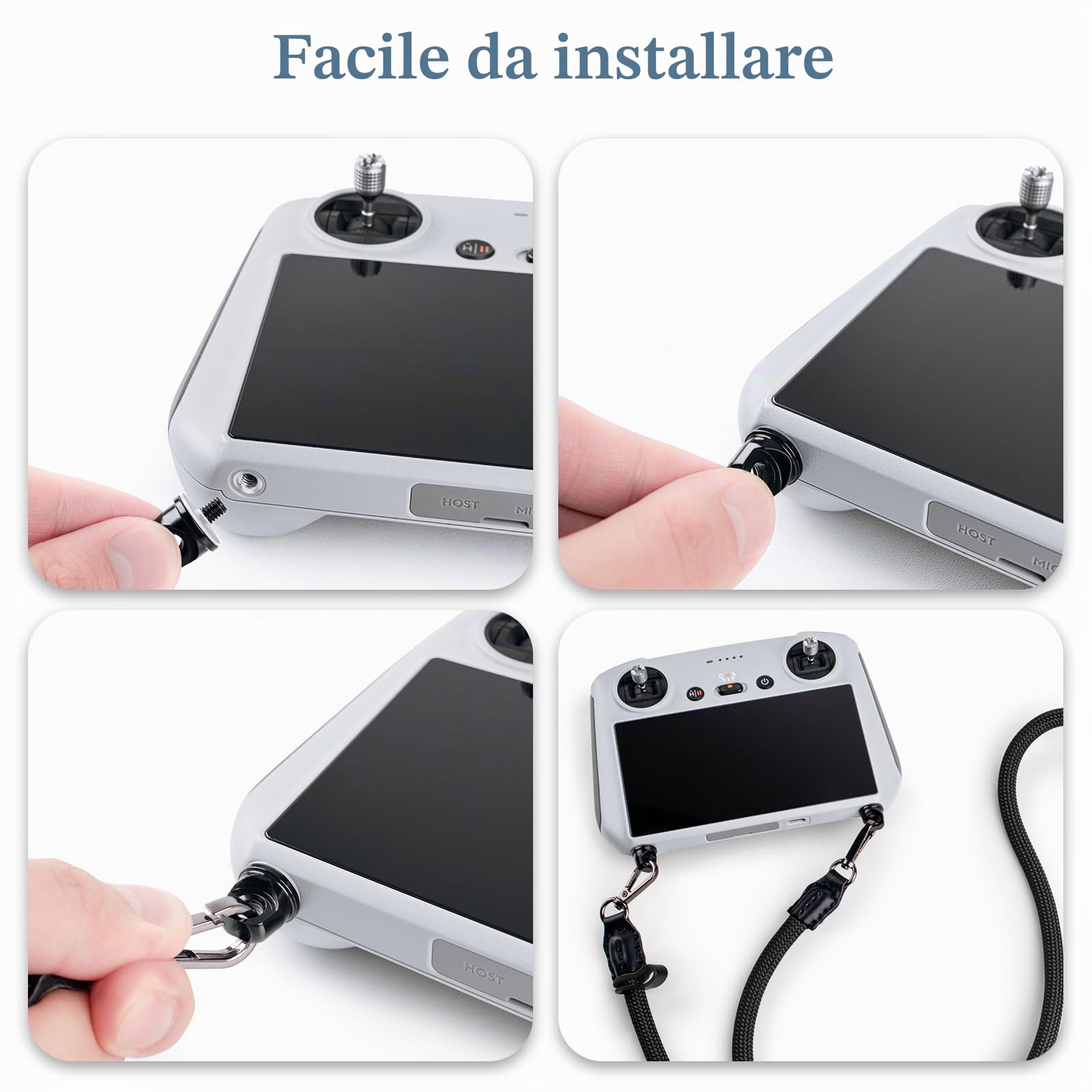 VOMOYEYA DJI Cinghia Con Chiusura Rapida per Remote Controller Mini 3/Mavic 3/2/Air 2S/Mini 4 Pro/3 Pro - Nero
