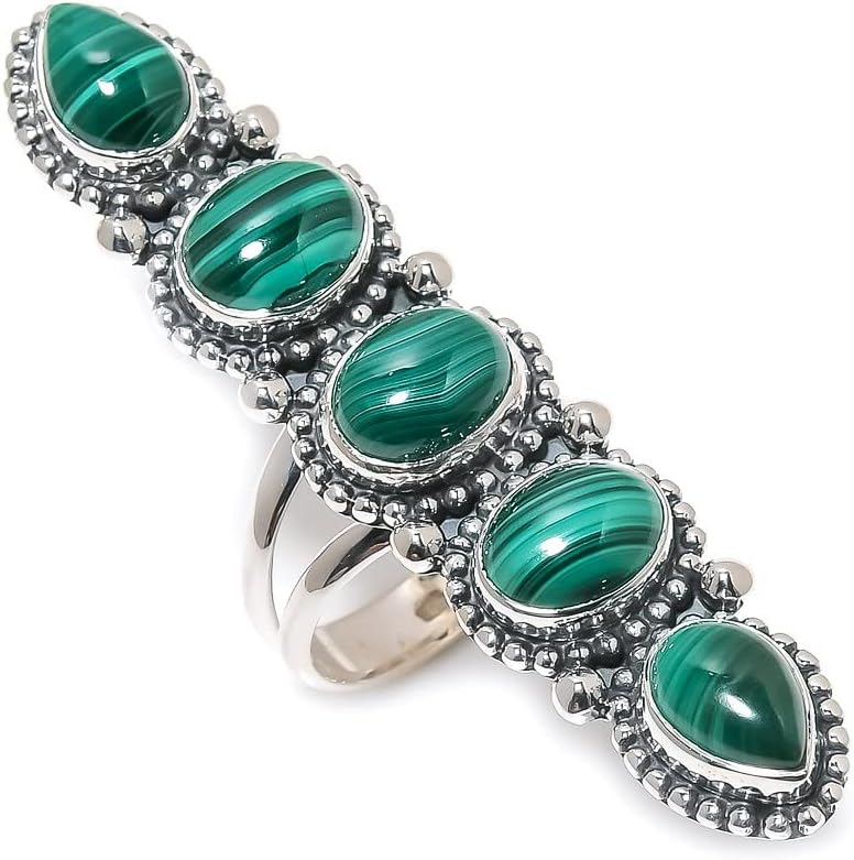 Anillo de plata de ley 925, piedra preciosa hecha a mano, ajustable