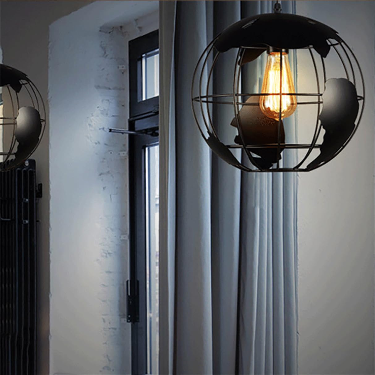 Lampada A Sospensione Vintage Di Metà Secolo, Lampada A Globo