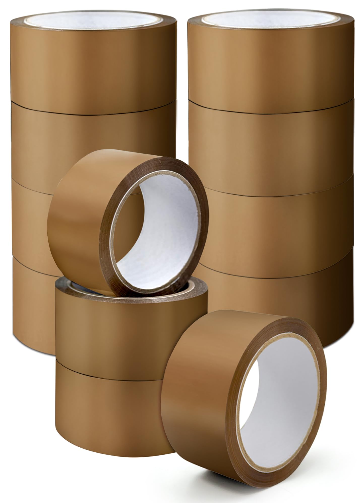 Stick Well Packaging Tape, Heavy Duty Brown Parcel Tape 12 Rolls With Low Noise, 48mm X 66m