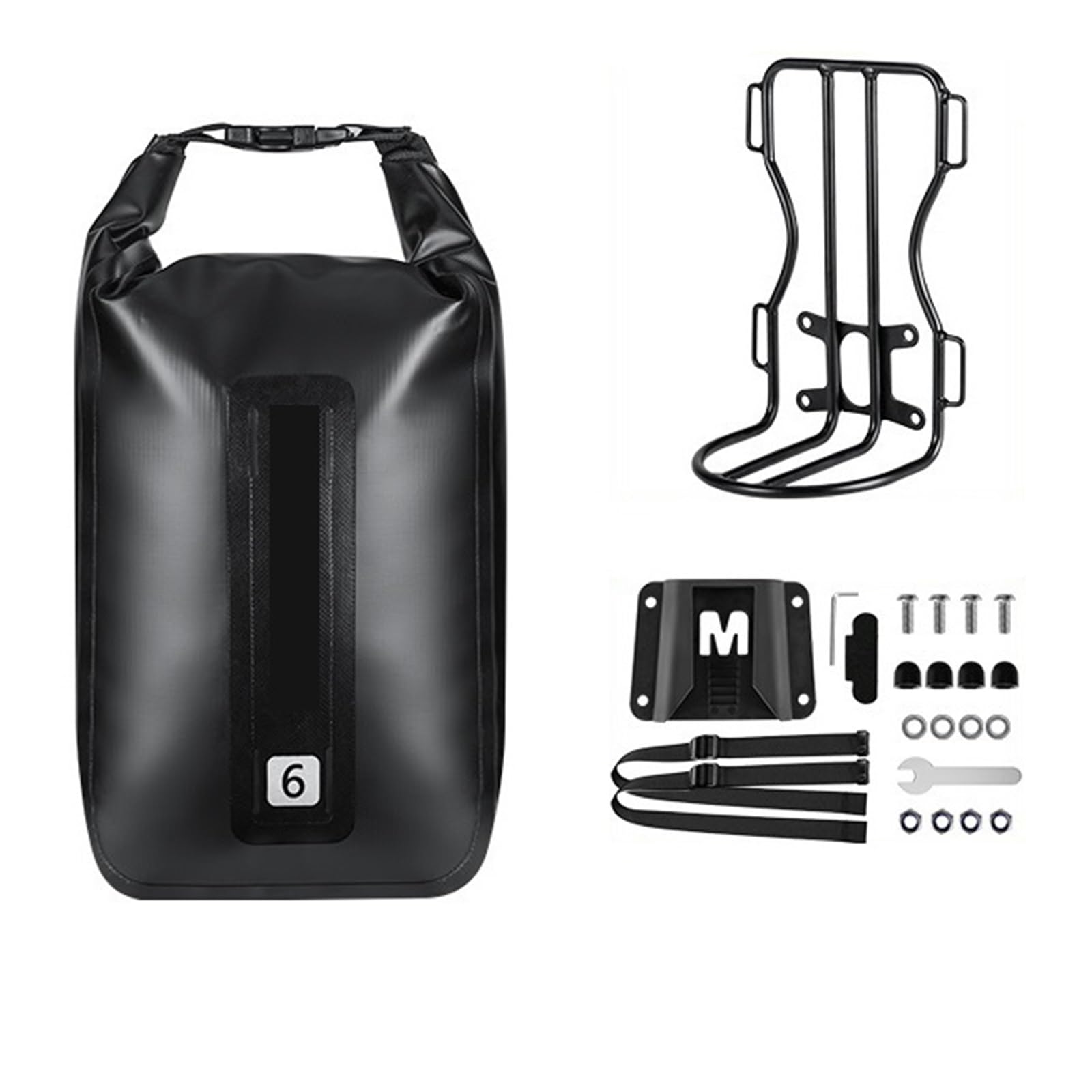 Zestaw toreb rowerowych 6L z metalowym bagażnikiem rowerowym, kompatybilny z torbą rowerową Brompton Przednia lekka półka Bagażnik Akcesoria do toreb do przechowywania rowerów