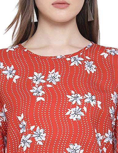 Image of oxolloxo Women Printed Short Sleeve Round Neck Regular Top